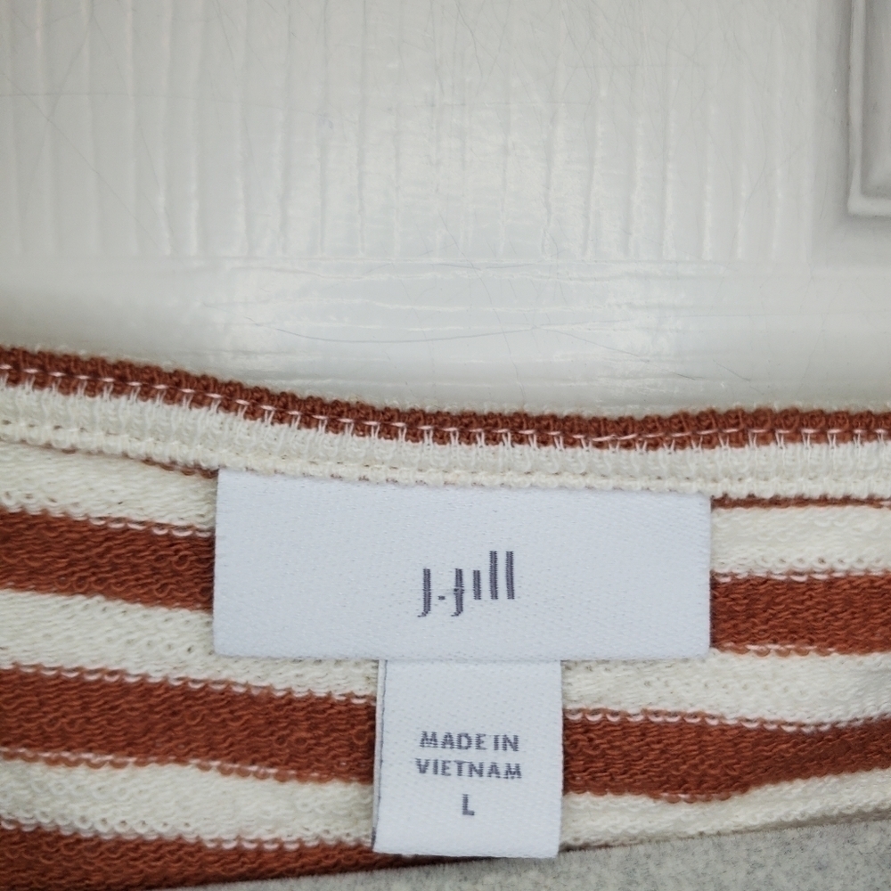 J Jill Striped Square Neck top, size L - Picture 8 of 10